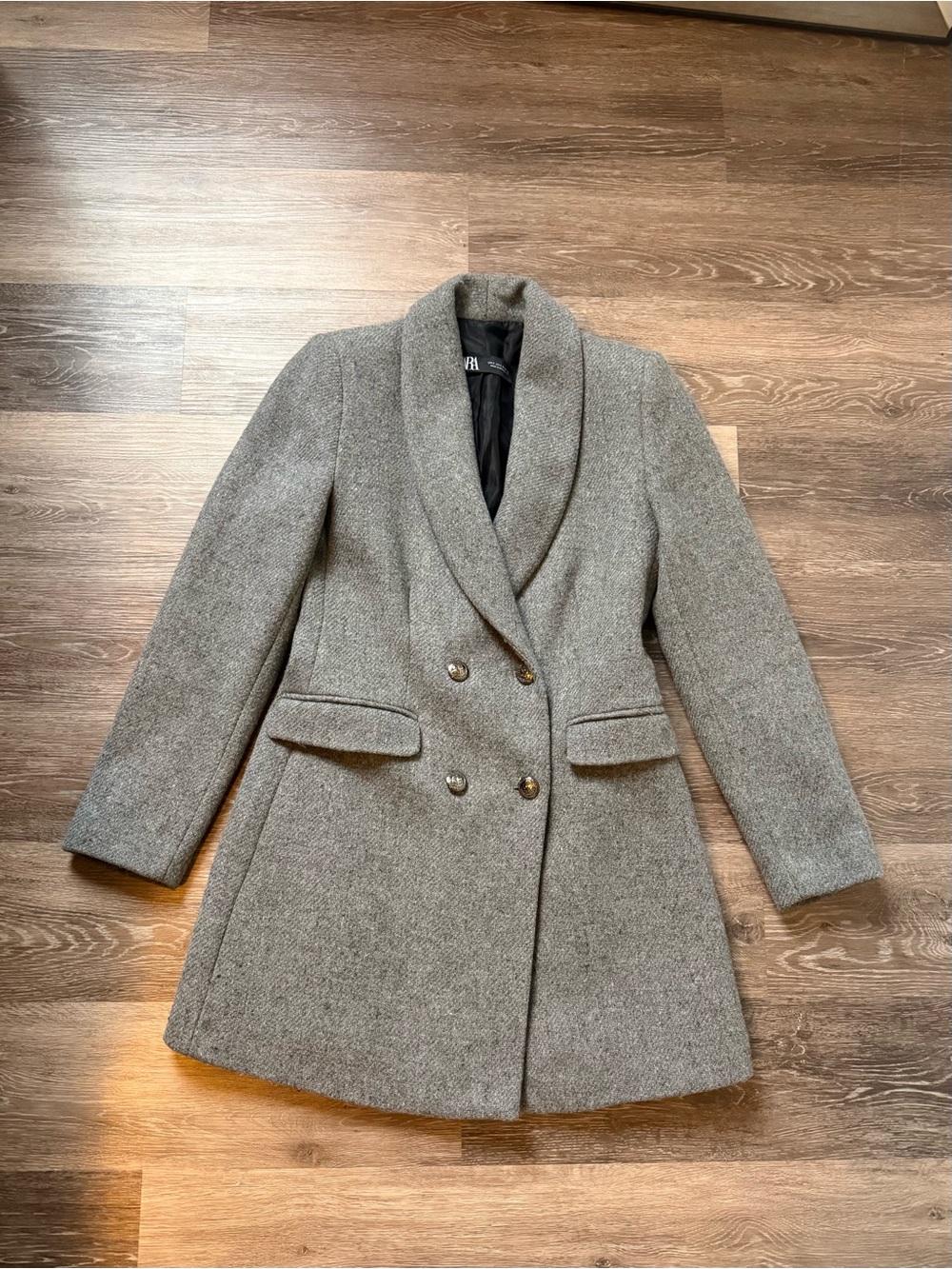 ZARA Women's Wool Coat - Gray